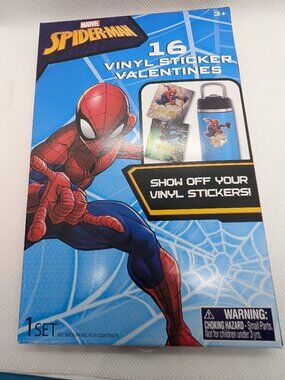 Marvel Spider-Man 16 Vinyl Sticker Valentine Cards